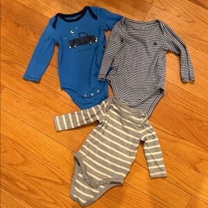 GAP Blue and Gray Kids Bodysuit Trio